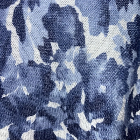 J. Jill purejill Pullover Sweater Top Women’s Medium Petite Floral Blue White - Picture 7 of 10